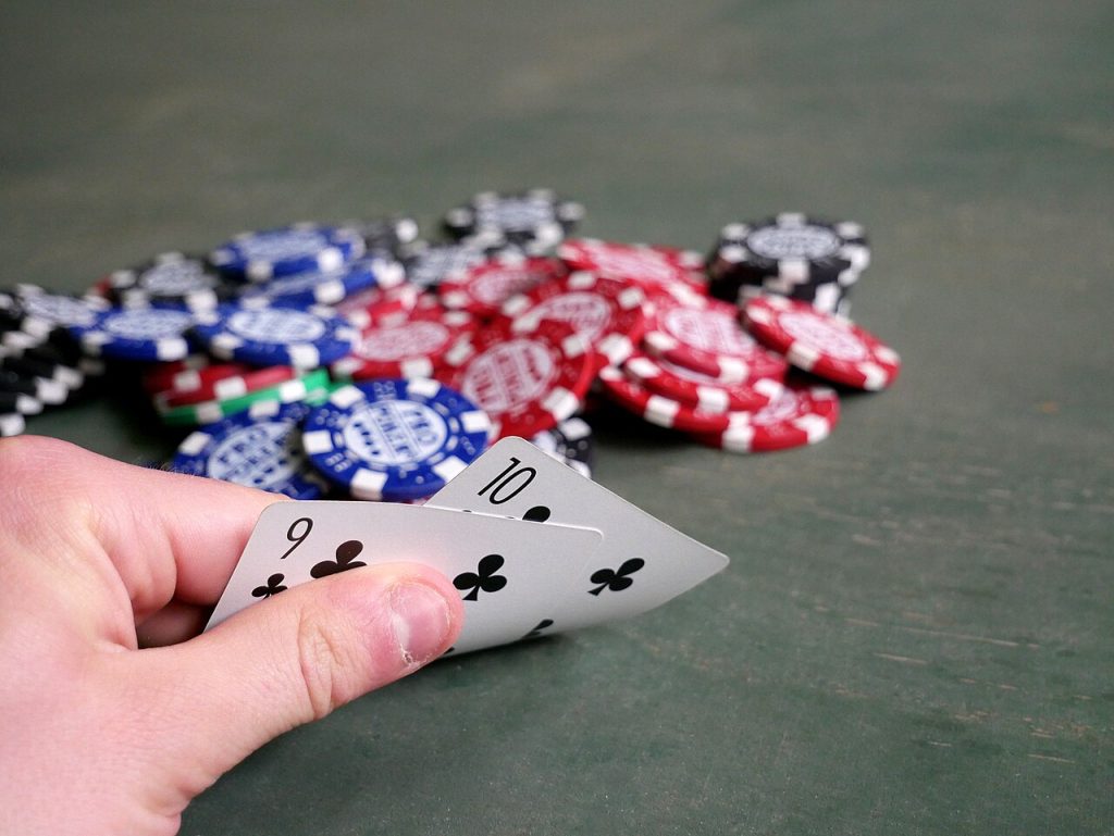 Poker cards and casino chips